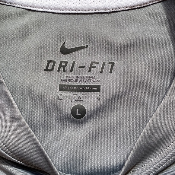 Nike Shirts Nike Dry Fit Mens Large Gray And White Long Sleeved